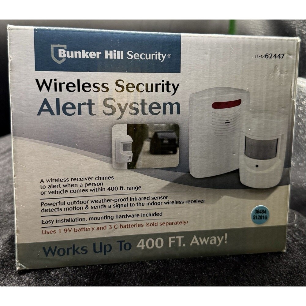 NEW Bunker Hill Wireless Security Alert System Item 93068 Works Up To 400ft Away